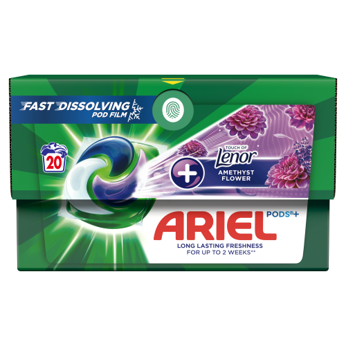 Ariel All-in-1 PODS Kapsułki do prania + Touch of Lenor Amethyst Flower 20 prań 430g 1179607.png