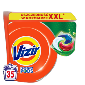 Vizir Platinum PODS + Fairy Effect Kapsułki do prania, 35 prań 857,5g
