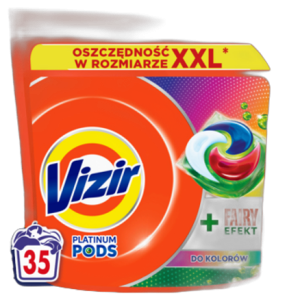 Vizir Platinum PODS + Fairy Effect Do Kolorów, 35 prań 857,5g