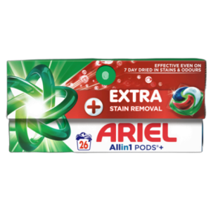 Ariel Allin1 PODS Dodatkowa Moc Usuwania Plam, Kapsułki do prania, 26 prań (26 x 24,5 g)