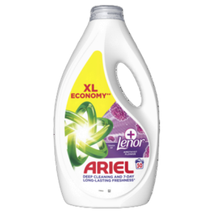Ariel Płyn do prania + Touch Of Lenor Amethyst Flower 50 prań 2,25 l
