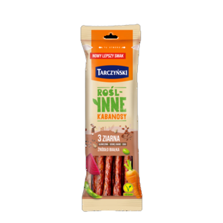 Roślinne kabanosy 3 ziarna Tarczyński 90 g Roślinne kabanosy 3 ziarna Tarczyński 90g