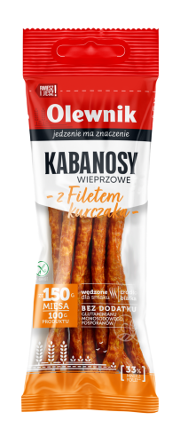 Kabanosy wieprzowe z filetem z piersi kurczaka Olewnik 105g