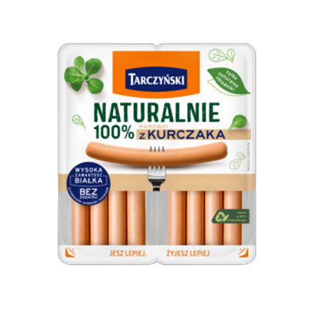 Parówki 100% z kurczaka 160 g Tarczyński Parówki 100% z kurczaka 160g Tarczyński Naturalnie