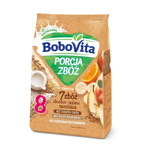 Kaszka mleczna 7 zbóż owocowa BDC Bobovita 210 g Kaszka mleczna 7 zbóż owocowa BDC Bobovita 210 g