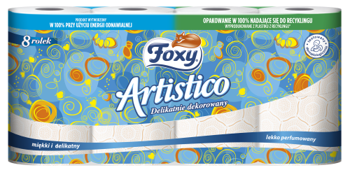 Papier toaletowy brzoskwiniowy Foxy Artistico 8 rolek