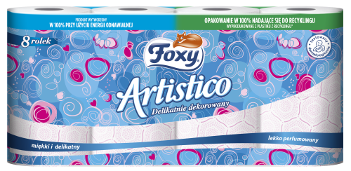 Papier toaletowy różowy Foxy Artistico 8 rolek