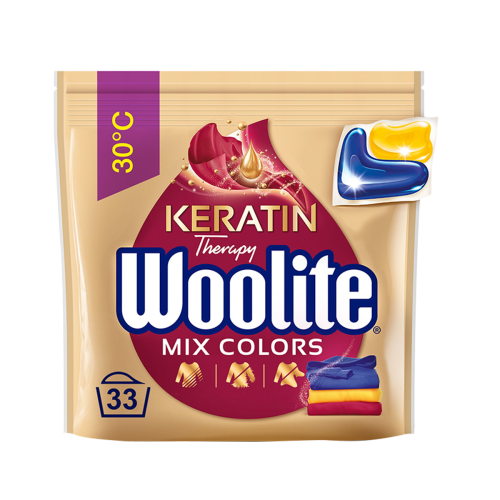 Żelowe kapsułki do prania z keratyną do kolorów Woolite 33 szt.
