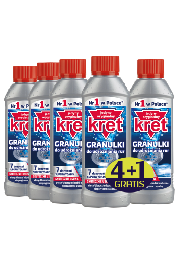 Granulki do udrożniania rur Kret 4+1 280 g