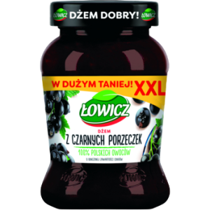 Dżem z czarnych porzeczek o obniżonej zawartości cukrów Łowicz 450 g