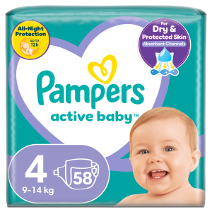 Pieluchy Active Baby Rozmiar 4 Pampers 58 sztuk