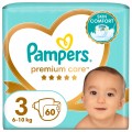 Pieluchy Premium Care Rozmiar 3 Pampers 60 sztuk