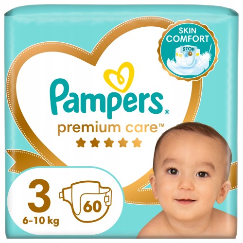 Pieluchy Premium Care Rozmiar 3 Pampers 60 sztuk