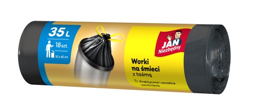 Jan Niezbędny worki na śmieci z taśmą 35 l 18szt. HD Classic Jan Niezbędny worki na śmieci z taśmą 35 l 18szt. HD Classic
