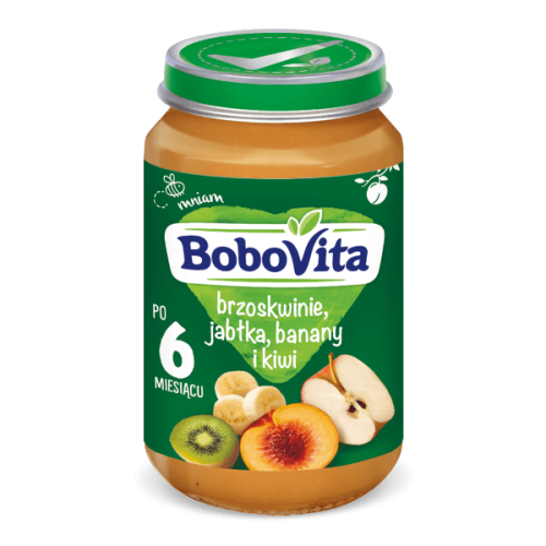 BoboVita Jabłka brzoskwinie i kiwi po 6 miesiącu 190 g BoboVita Jabłka brzoskwinie i kiwi po 6 miesiącu 190 g