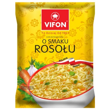 Vifon Zupa błyskawiczna Rosół Polskie Smaki 65 g Vifon Zupa błyskawiczna Rosół Polskie Smaki 65 g