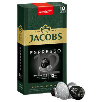 Jacobs Espresso Ristretto 12 Kawa mielona 10 kapsułek 52 g Jacobs Espresso Ristretto 12 Kawa mielona 10 kapsułek 52 g