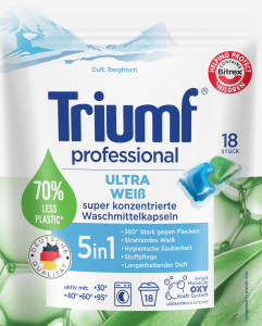 Triumf 18szt ultra weiss kapsułki do prania białych tkanin 2w1