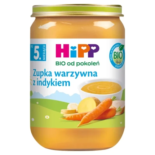 HiPP BIO Zupka jarzynowa z indykiem po 5 miesiącu 190 g HiPP BIO Zupka jarzynowa z indykiem po 5 miesiącu 190 g