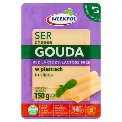 Ser Gouda bez laktozy plastry 150 g Mlekpol 739543.jpg