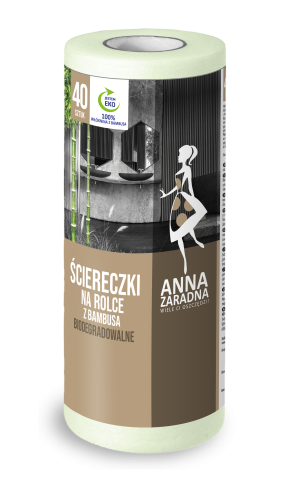 Anna zaradna ściereczki na rolce z bambusa 40 sztuk Anna zaradna ściereczki na rolce z bambusa 40 sztuk