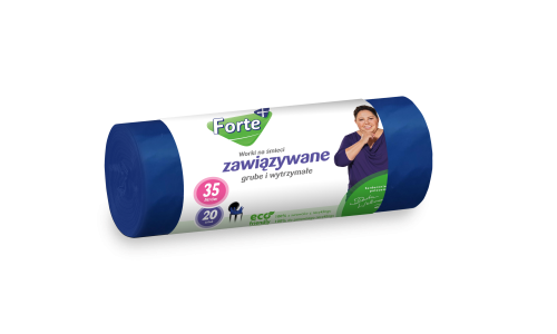 Forte+ worki na śmieci zawiązywane 35 l 20 szt.