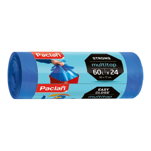 Paclan mulitop worki na śmieci 60 l 24 szt.