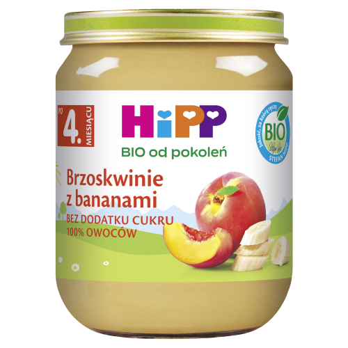 Brzoskwinie z bananami po 4 miesiącu HiPP BIO 125 g