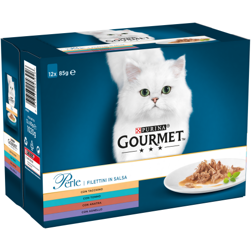 Karma dla kota Gourmet Perlenindyk, kurczak, tuńczyk, jagnięcina 12x85 g