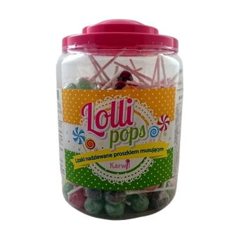Lizaki musujące o smakach owocowych i cola Karwit 8 g x150szt. Lizaki musujące o smakach owocowych i cola Karwit 8 g x150szt.