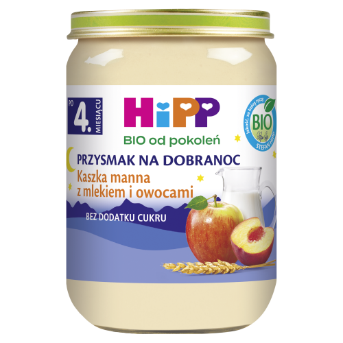 Kaszka manna z mlekiem i owocami HiPP BIO 190 g