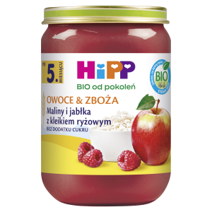 Maliny i jabłka z kleikiem ryżowym HiPP BIO 190 g