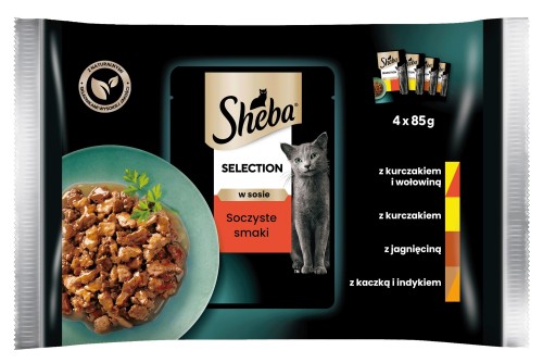 Karma mokra Sheba Selection w sosie soczyste smaki 4x85 g Karma mokra Sheba Selection w sosie soczyste smaki 4x85 g