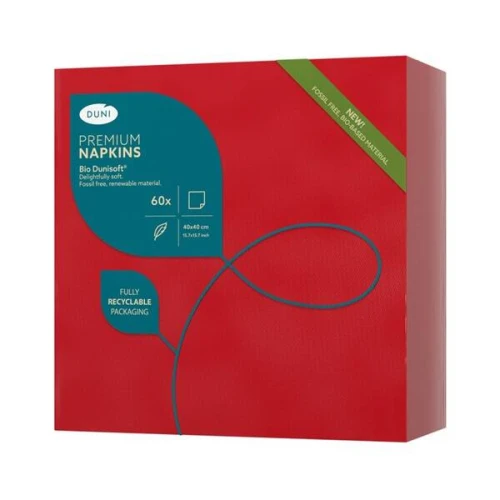 Duni serwetka bio dunisoft 40 x 40 cm czerwony 60 szt. Duni serwetka bio dunisoft 40 x 40 cm czerwony 60 szt.
