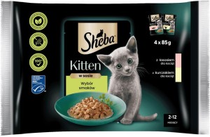 Sheba Kitten Mokra karma pełnoporcjowa dla kociąt z łososiem 4x 85g= 340 g