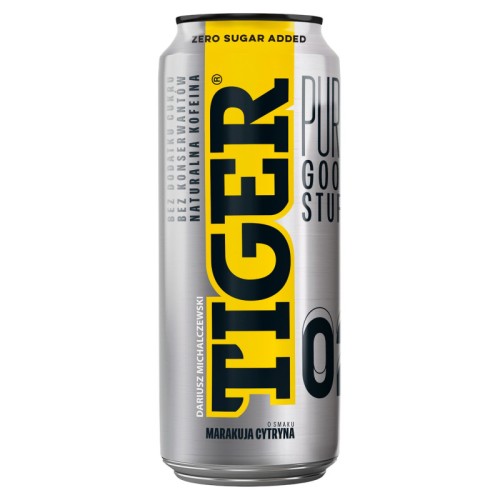 Tiger Pure gazowany napój owocowy o smaku marakuja cytryna 500 ml Tiger Pure gazowany napój owocowy o smaku marakuja cytryna 500 ml