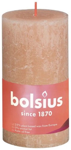 Bolsius Świeca pieńkowa rustic 130/68 Shine mglisty róż Bolsius Świeca pieńkowa rustic 130/68 Shine mglisty róż