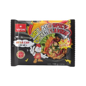 HOT & SPICY X4 - Danie z nudlami o smaku kurczaka 130 g (extremalnie ostre)VIFON