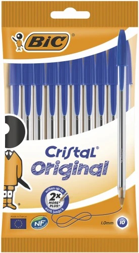 BIC Cristal® Original długopis niebieski pouch 10 szt. BIC Cristal® Original długopis niebieski pouch 10 szt.