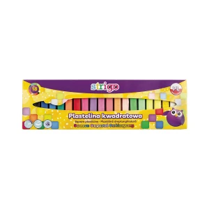 Strigo plastelina kwadratowa 18 kolorów (6x klasyczny, 6x pastelowy, 6x neonowy)
