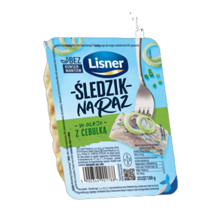 Śledzik na raz z cebulą Lisner 100 g Śledzik na raz z cebulą Lisner 100g