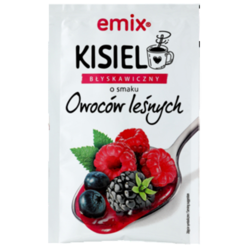Kisiel z kawałkami owoców - błyskawiczny owoce leśne emix 30 g Kisiel z kawałkami owoców - błyskawiczny owoce leśne emix 30 g