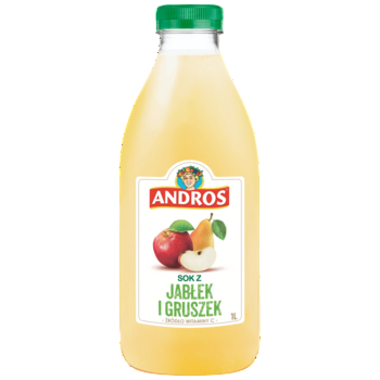Andros Sok z jabłek i gruszek, z witaminą C 1 l 61a986588f8050345a91ac96e7000325.png