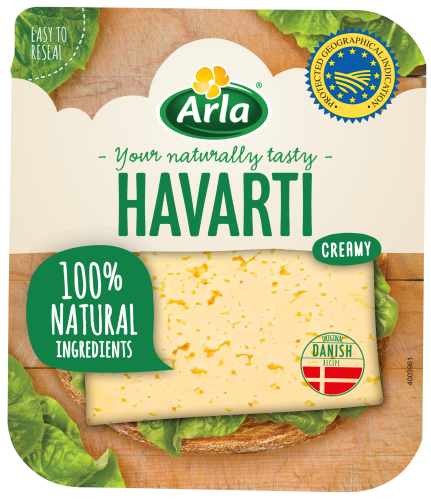 Ser Havarti Creamy plastry Arla 150 g Ser Havarti Creamy plastry Arla 150g
