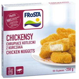 Mrożone Chickensy chrupiące kotleciki z kurczaka Frosta 250 g +sos 25 ml