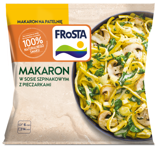 Mrożony Makaron tagliatelle z sosem szpinakowym Frosta 450g