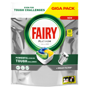 Fairy Platinum All In One Kapsułki do zmywarki Cytryna 81 szt.