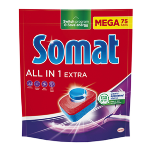 SOMAT All in 1 Extra Tabletki do mycia naczyń w zmywarkach 1245 g (75 sztuk)