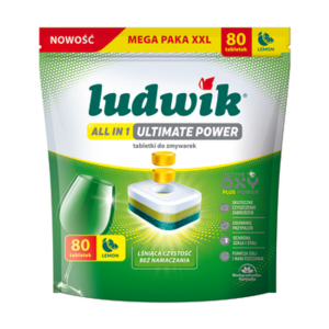 Ludwik tabletki do zmywarek all in 1 Ultimate Power 80 szt. lemon