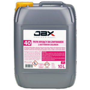 Profesjonalny płyn myjący do zmywarek z aktywnym chlorem Jax Professional "40" 10L